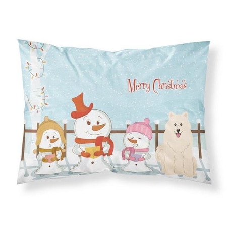 Carolines Treasures BB2361PILLOWCASE Merry Christmas Carolers Samoyed Fabric Standard Pillowcase; 20.5 X 0.25 X 30 In.